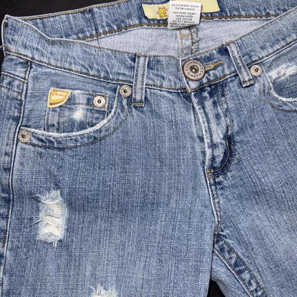 Z Cavaricci Distressed Y2K Boho Vintage 2000s  Jean Pants Capris Size 5 - Picture 9 of 13